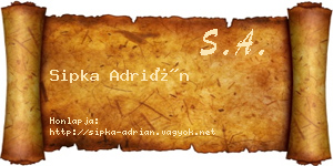 Sipka Adrián névjegykártya